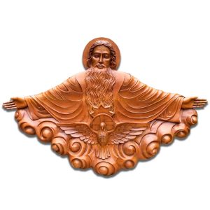 Chúa Cha và Chúa Thánh Thần, phù điêu gỗ treo tường