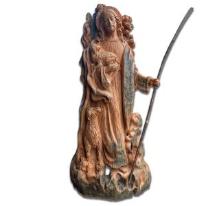 Chúa Chiên Lành khắc từ rễ Trai tự nhiên