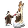 Tượng Thánh Teresa Hài Đồng Giêsu Diễn cảnh Thánh nữ dâng hoa cho Chúa hài đồng và Đức Mẹ