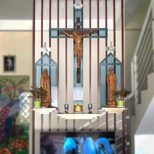 Bàn Thờ Chúa – HA25 Bàn Thờ Chúa, kệ mộc đơn giản