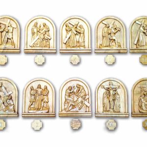 Chặng đàng Thánh Giá, bằng gỗ, 30cm, dạng mái vòm