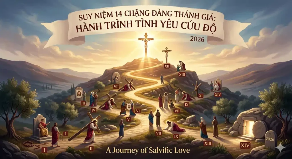 Suy niệm 14 Chặng Đàng Thánh Giá: Hành trình tình yêu cứu độ 2026 Suy niệm 14 Chặng Đàng Thánh Giá Hành trình tình yêu cứu độ 2026
